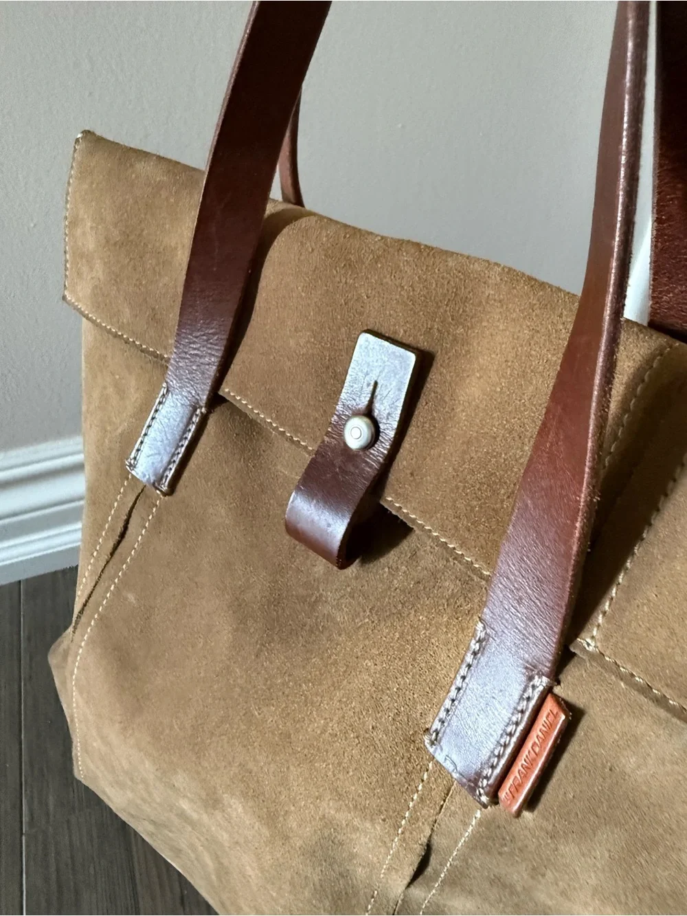 Frank Daniel Suede Large Shoulder Bag